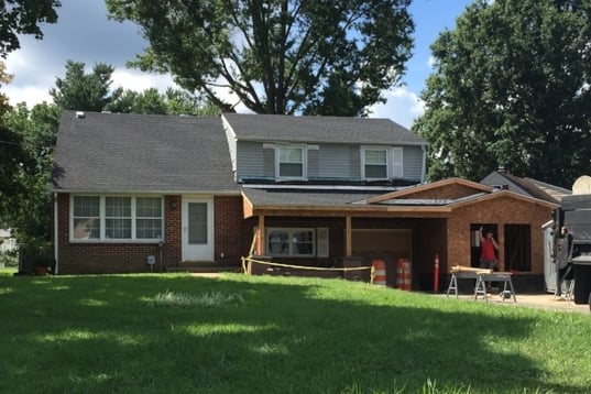 Cherry-outside-during | In-law suite addition Montgomery Co PA | Tilghman Builders