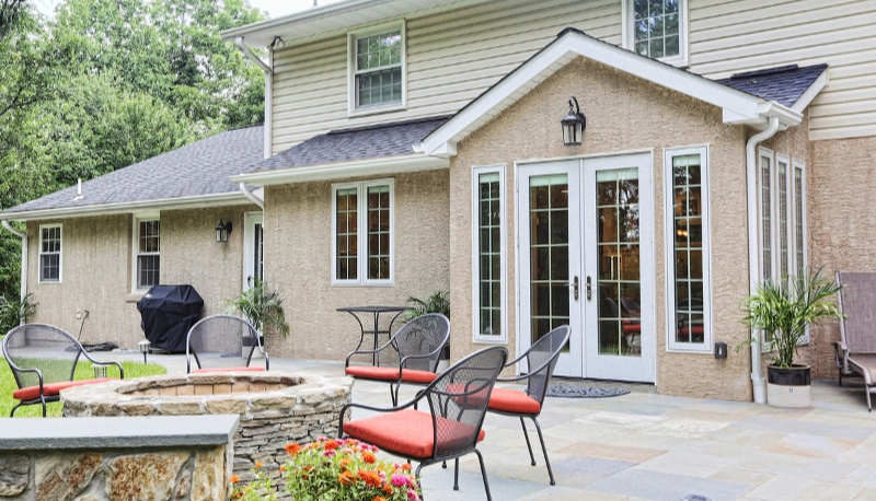 French doors in an indoor-outdoor living space