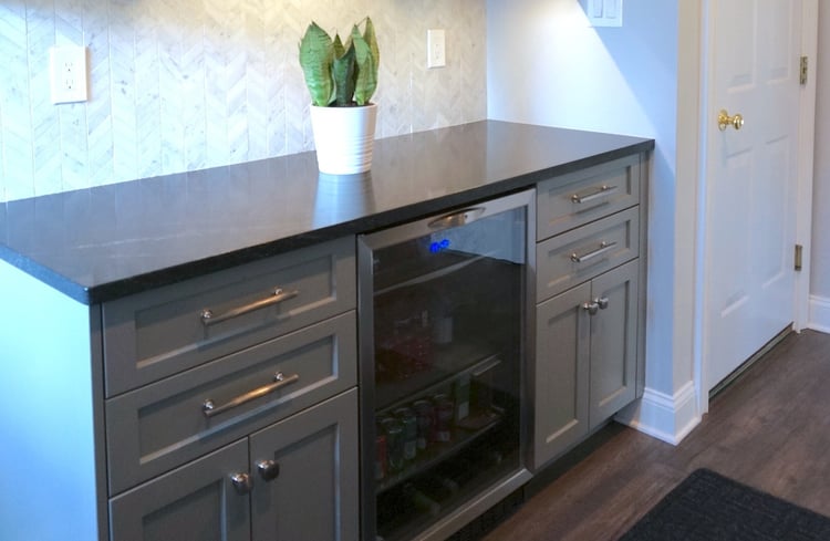 Kitchen remodel - chef's kitchen - wine fridge